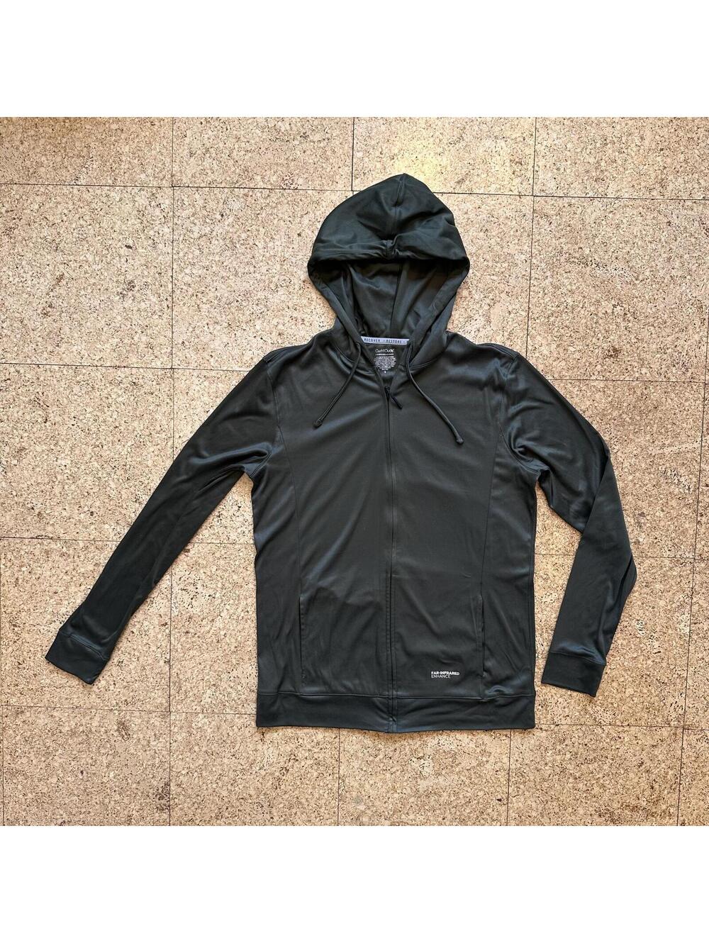 CUDDL DUDS Far Infrared Enhanced Sleep Hoodie Mens Small Recovery Full Zip Green